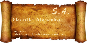 Steinitz Alexandra névjegykártya